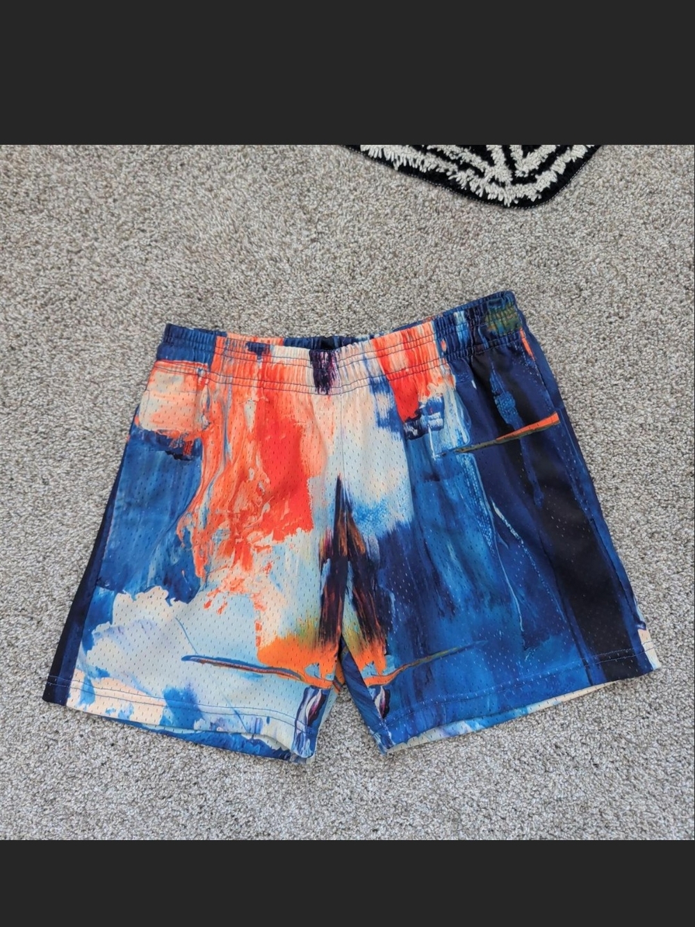 AZVA Men's Blue & Orange Athletic Shorts